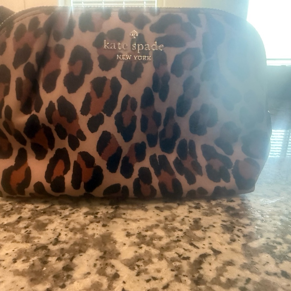 Kate Spade Brown and Black Animal Print Pouch